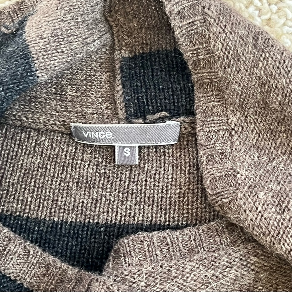 🖤 EUC🖤 VINCE Cashmere Blend Striped Wrap Cardigan - Picture 8 of 9